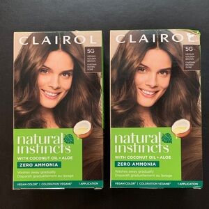 Natural Instincts Hair Color - Medium Golden Brown (5G) two sealed boxes
